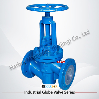 Válvula globular de acero fundido revestida con PTFE resistente a la corrosión J41F46-16C DN15-DN300