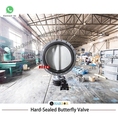 Medio de agua DN40-DN700 Turbina manual de acero fundido de sellado suave válvula mariposa D371X-16C