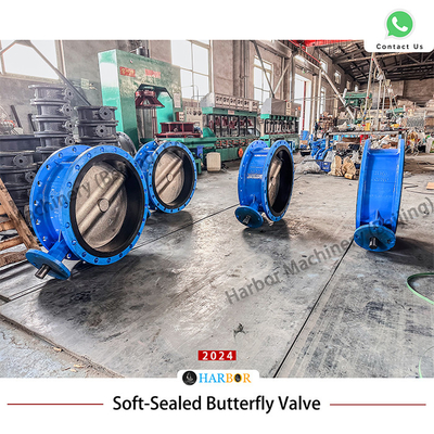 DN40-DN1200 Conexión manual de la brida Válvula de mariposa de hierro dúctil de turbina para beneficio