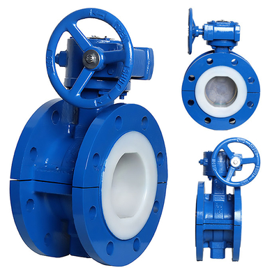 Válvula de mariposa de acero fundido totalmente revestida con PTFE D341F46-16C para industrial