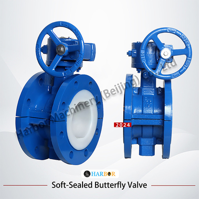 Válvula de mariposa de acero fundido totalmente revestida con PTFE D341F46-16C para industrial