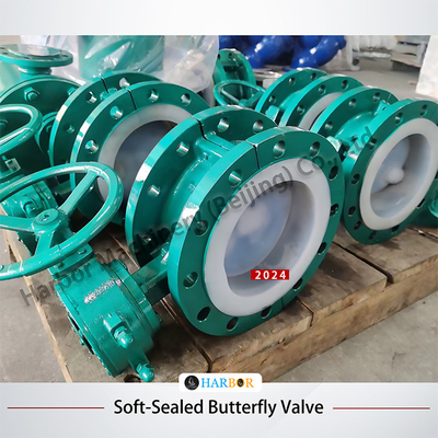Válvula de mariposa de acero fundido totalmente revestida con PTFE D341F46-16C para industrial